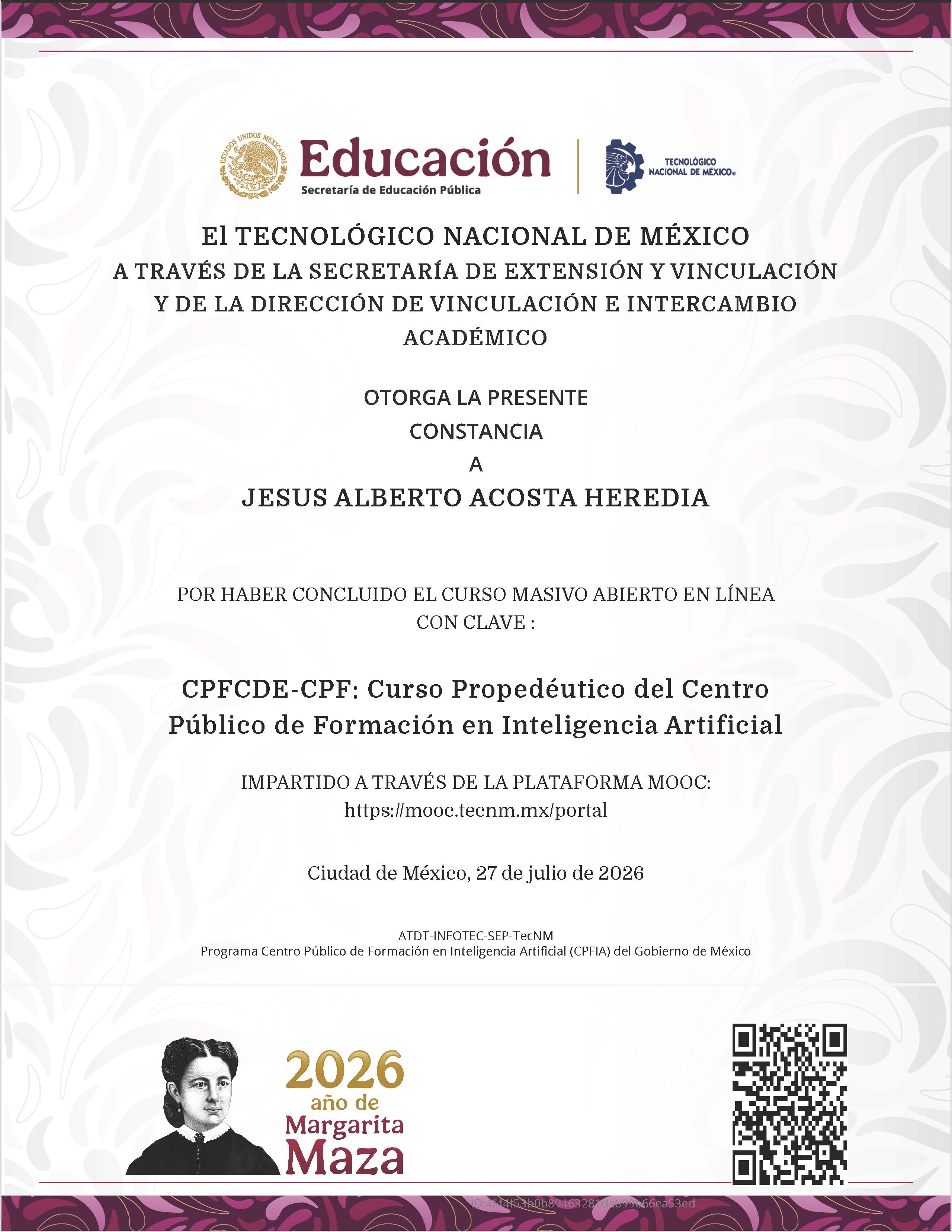 Curso Propedéutico del Centro
Público de Formación en Inteligencia Artificial